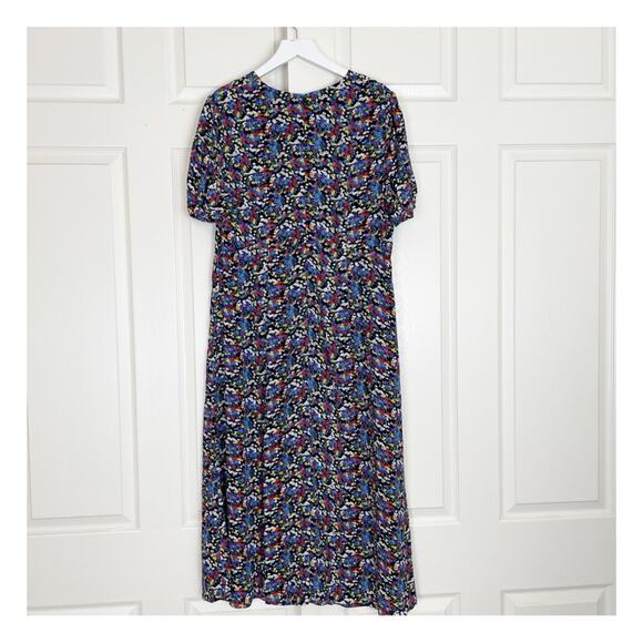 Boden Tessa Ditsy Floral Puff Sleeve Midi Dress Viscose Multi Color Sz 12L - Picture 6 of 11